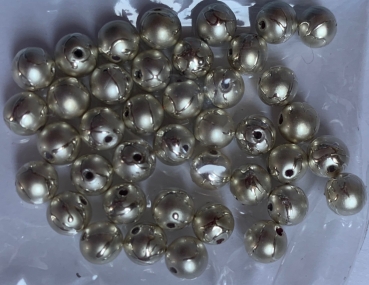 Zierperlen mit Struktur, silber